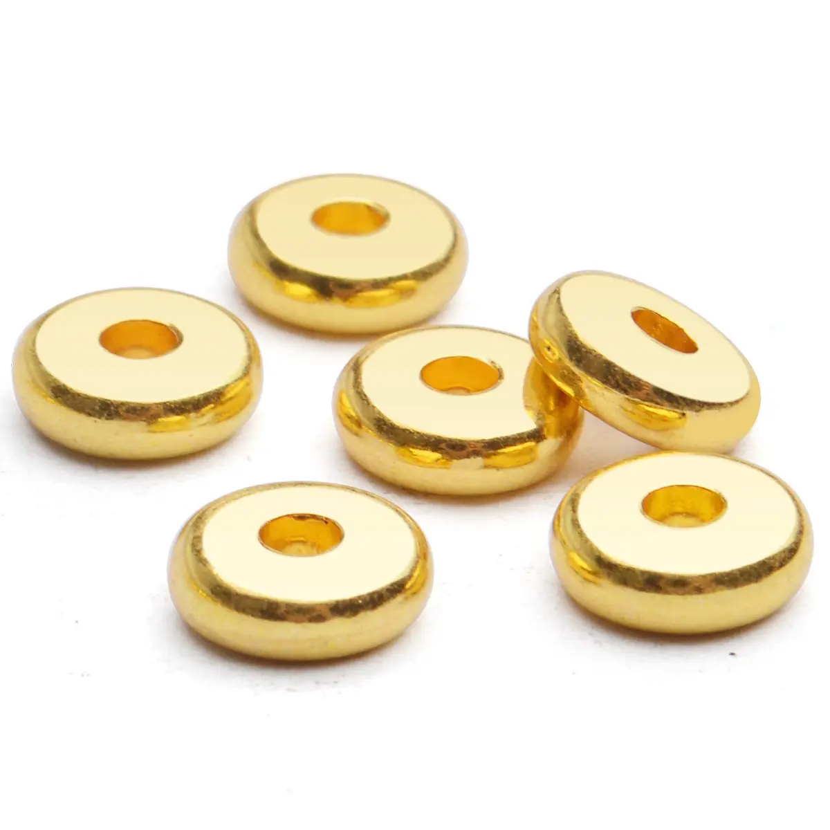 BronaGrand 200pcs 8mm Flat Round Rondelle Spacer Beads Disc Spacers for DIY Bracelet Necklace Crafts, Gold | 200 pcs (7.1 oz) - view 6