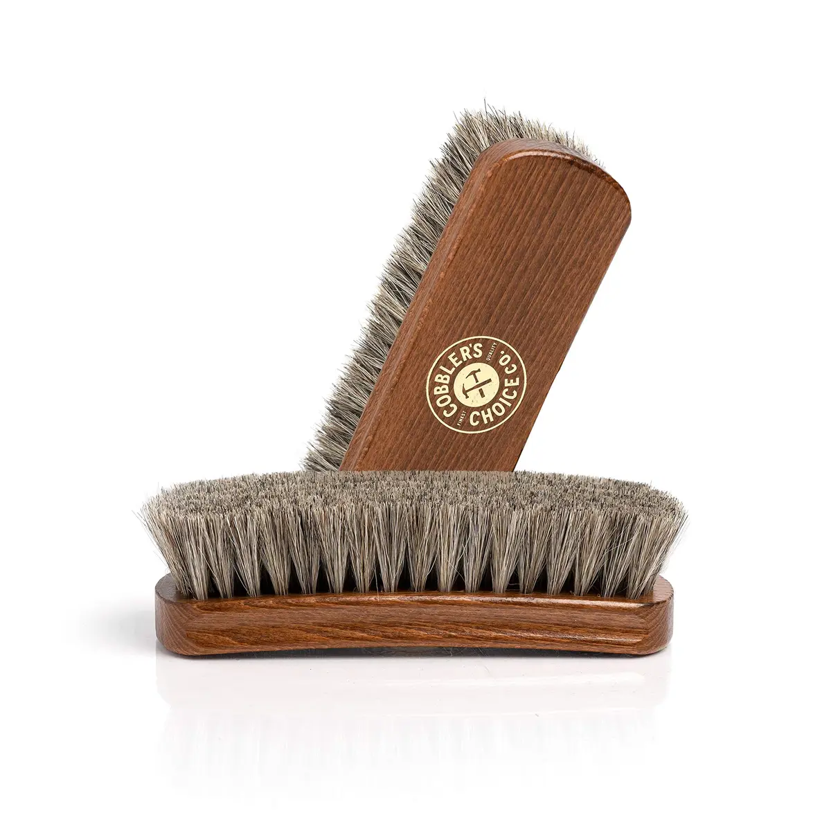 Cobbler's Choice Horsehair Shoe Brush - Premium Shoe Shine & Polish Brush for Leather, 18.4cm (7.2in) | Handcrafted in Germany - main product image