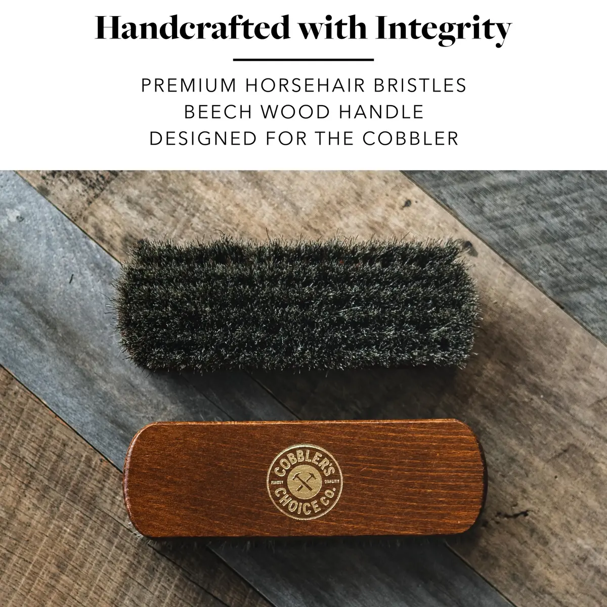 Cobbler's Choice Horsehair Shoe Brush - Premium Shoe Shine & Polish Brush for Leather, 18.4cm (7.2in) | Handcrafted in Germany - view 4