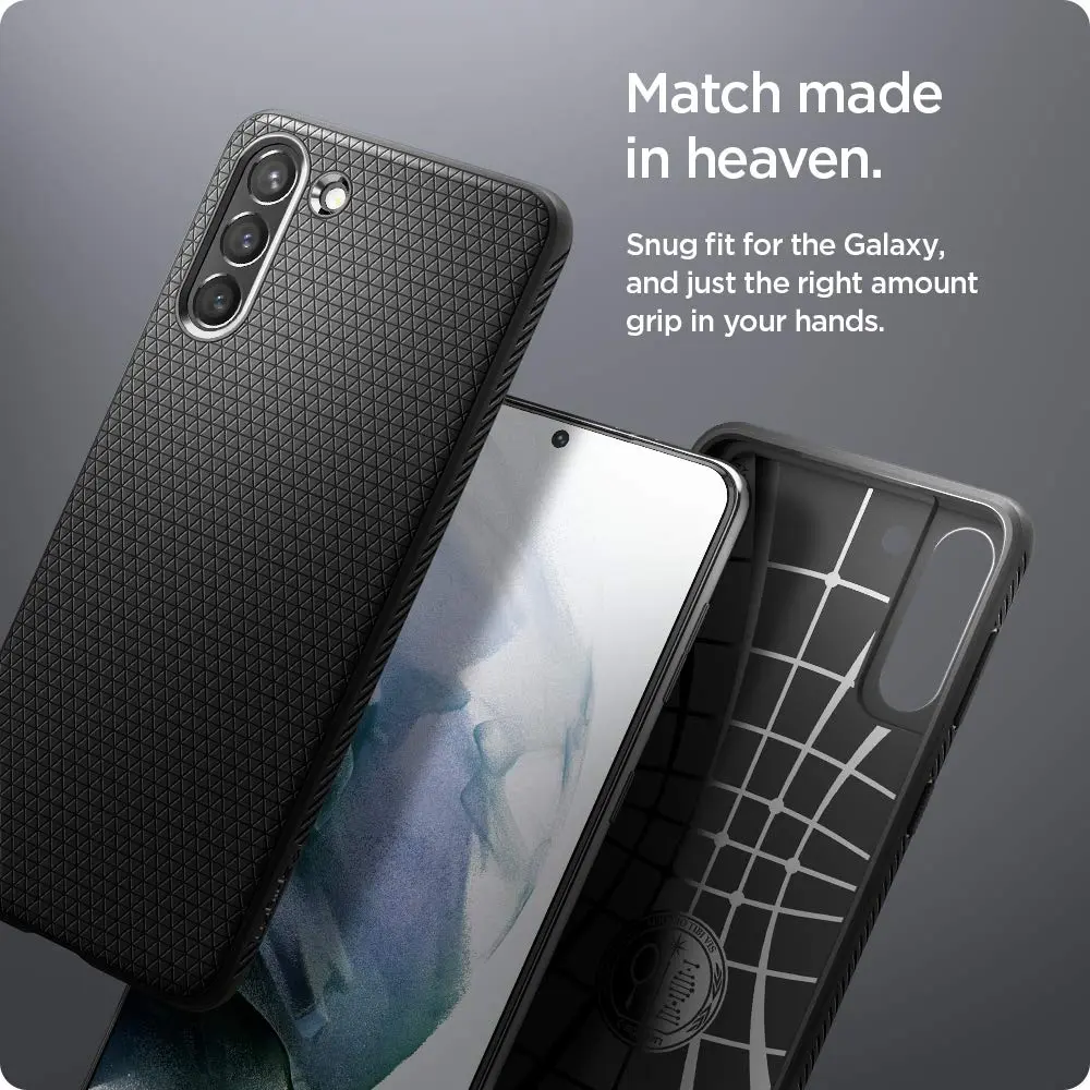 Spigen Galaxy S21 Plus Case Liquid Air Matte Black | Military-Grade Protection & Slim Fit - view 7