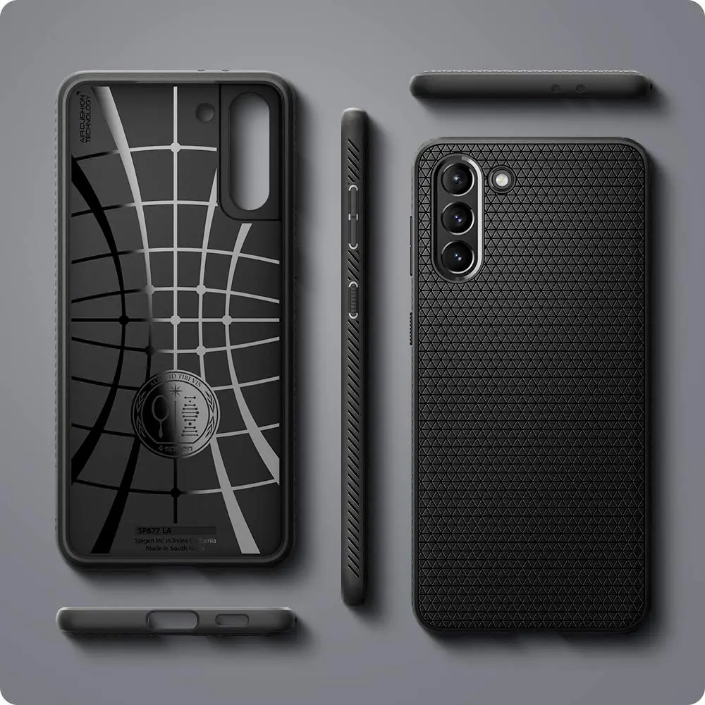 Spigen Galaxy S21 Plus Case Liquid Air Matte Black | Military-Grade Protection & Slim Fit - view 9