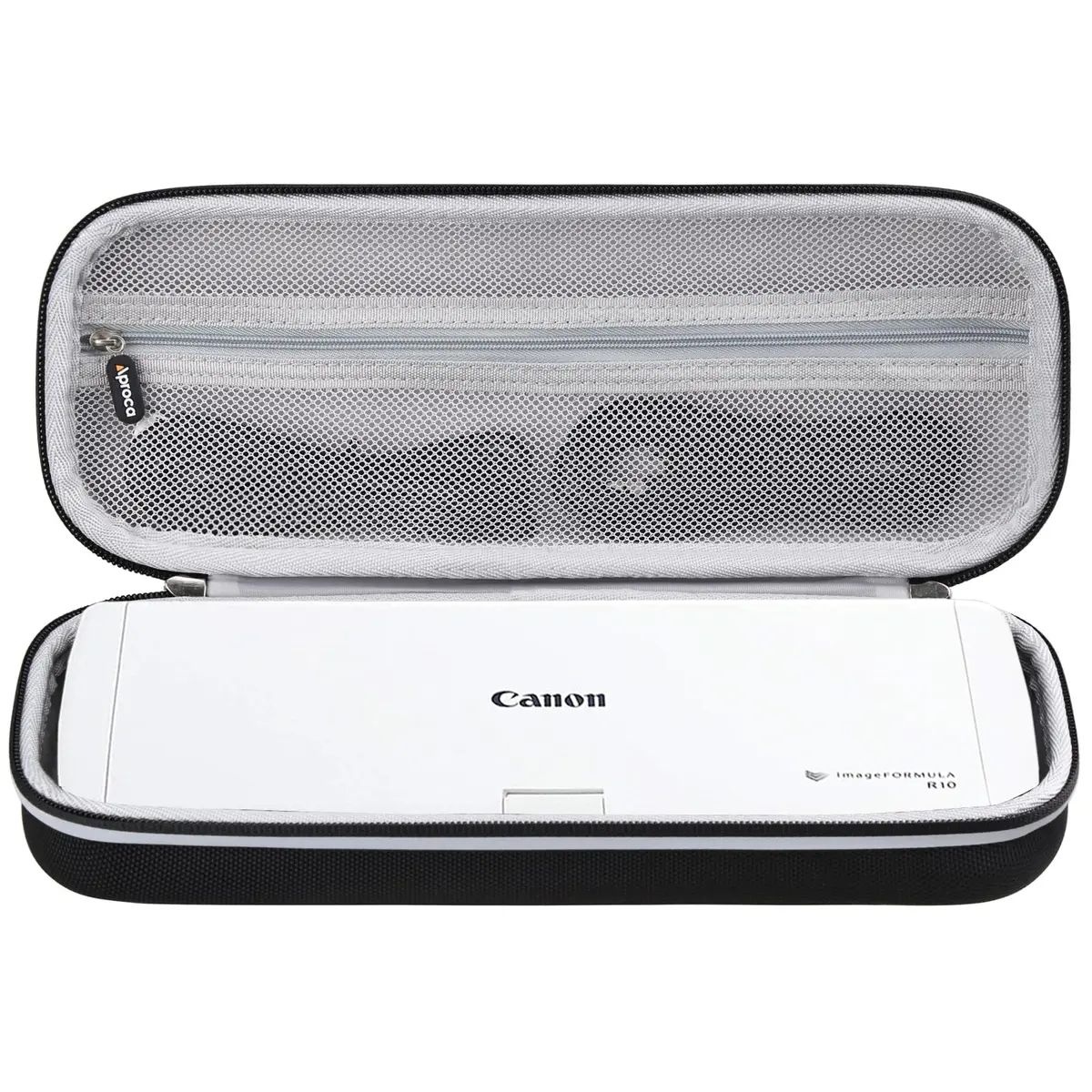 Aproca Portable Case for Canon ImageFORMULA R10 / P-215II | Durable EVA Hard Bag with Mesh Pocket, Black (Case Only) - main product image