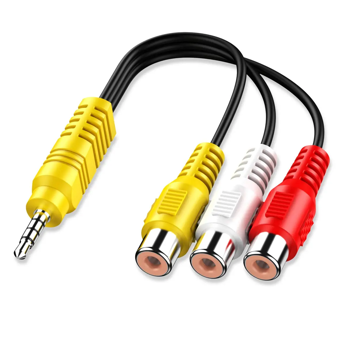Adaptermvp 3.5mm to 3 RCA AV Cable 23cm (9in) for TCL TV Only | Composite Video & Stereo Audio Signal - view 2
