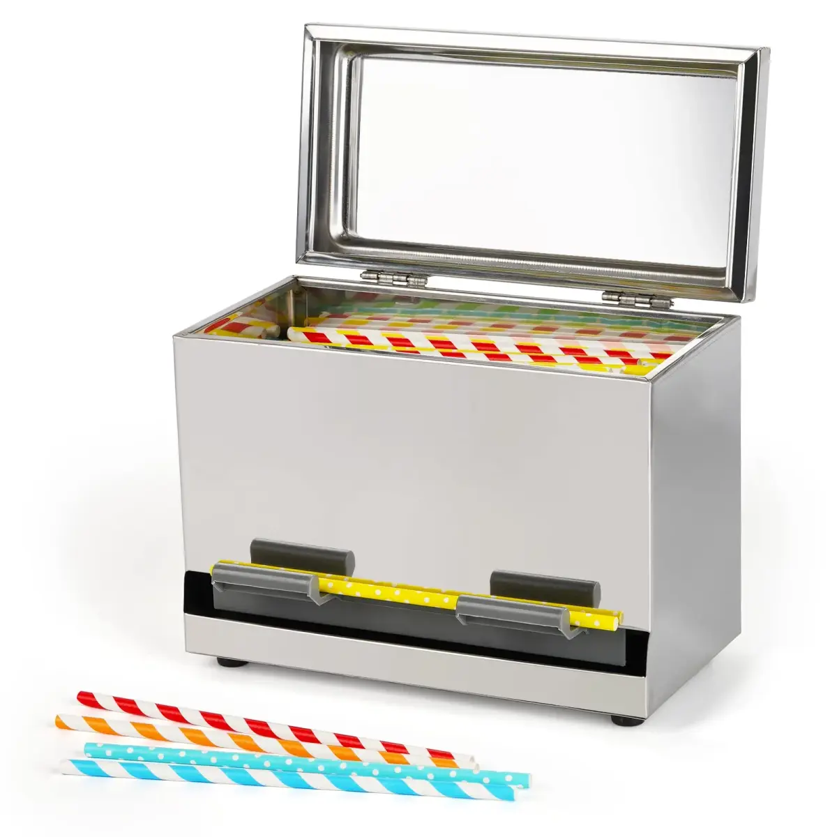 Creproly Stainless Steel Straw Dispenser Holder with Adjustable Aperture | 24.1 cm (9.5 in) Height - main product image
