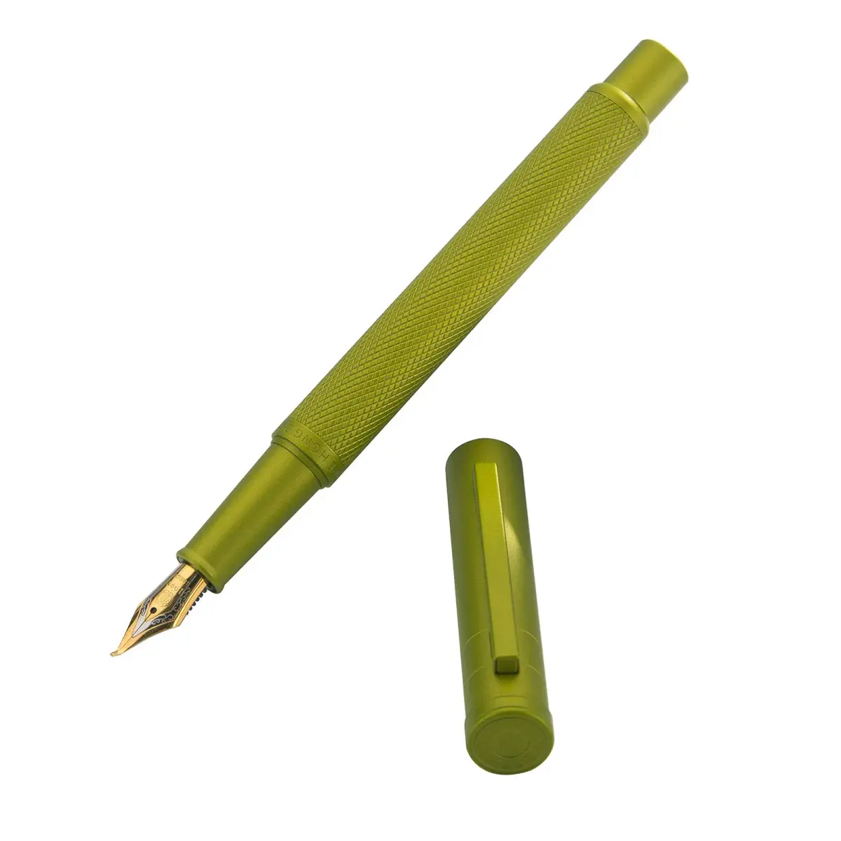 Asvine Mustard Yellow Forest Fountain Pen Bent Nib, Classic Design with Converter and Metal Pen Case | Smooth Ink Flow - view 5
