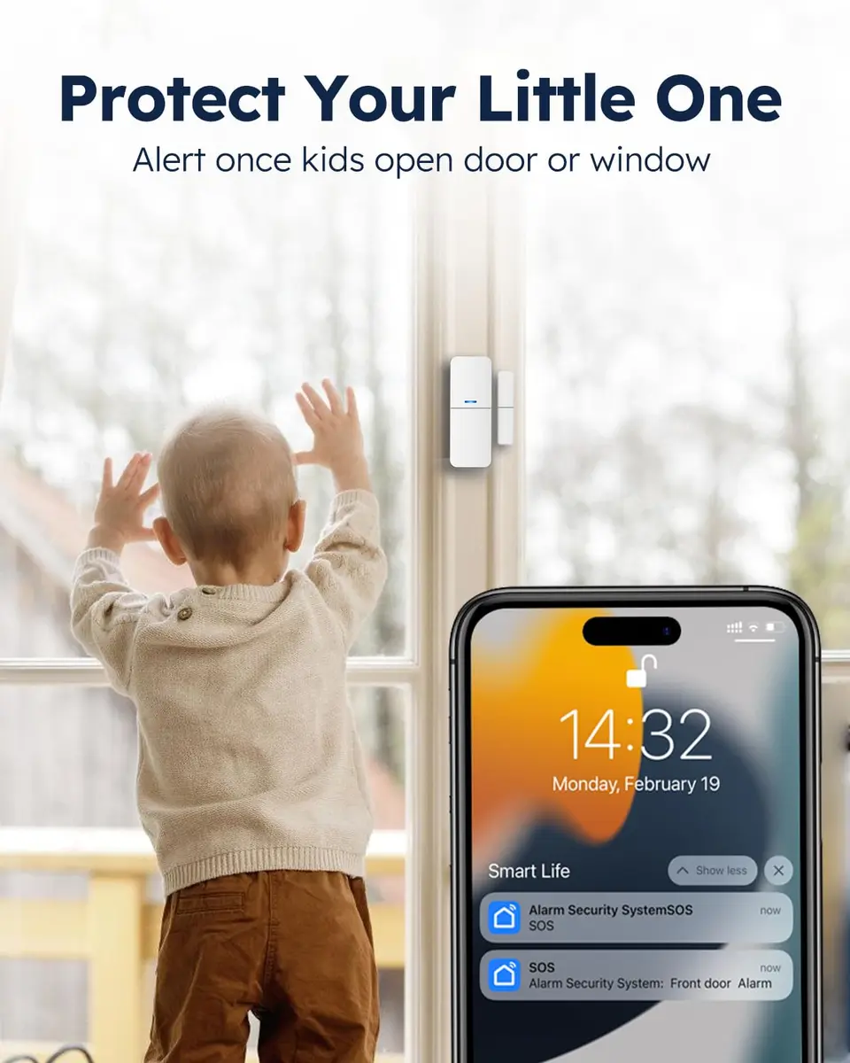 tolviviov WiFi Door Alarm System 8-Piece Kit | Real-Time Alerts, No Monthly Fee, DIY Installation - view 4