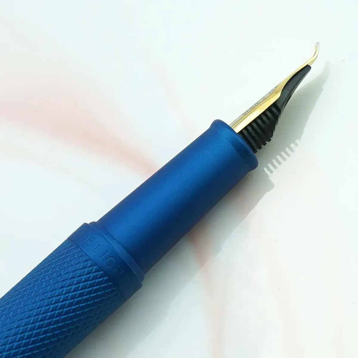 Asvine Blue Forest Fountain Pen Fude Bent Nib with Converter & Metal Case | Smooth Ink Flow - view 6