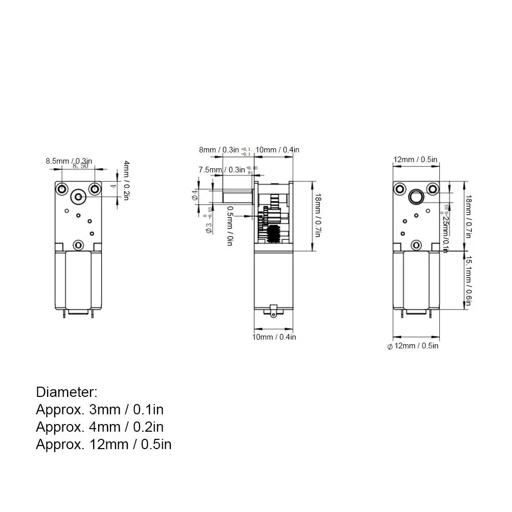 Hilitand Mini Gear Motor 3V | High Torque, Low Noise, 16RPM, Geared DC Motor - view 2