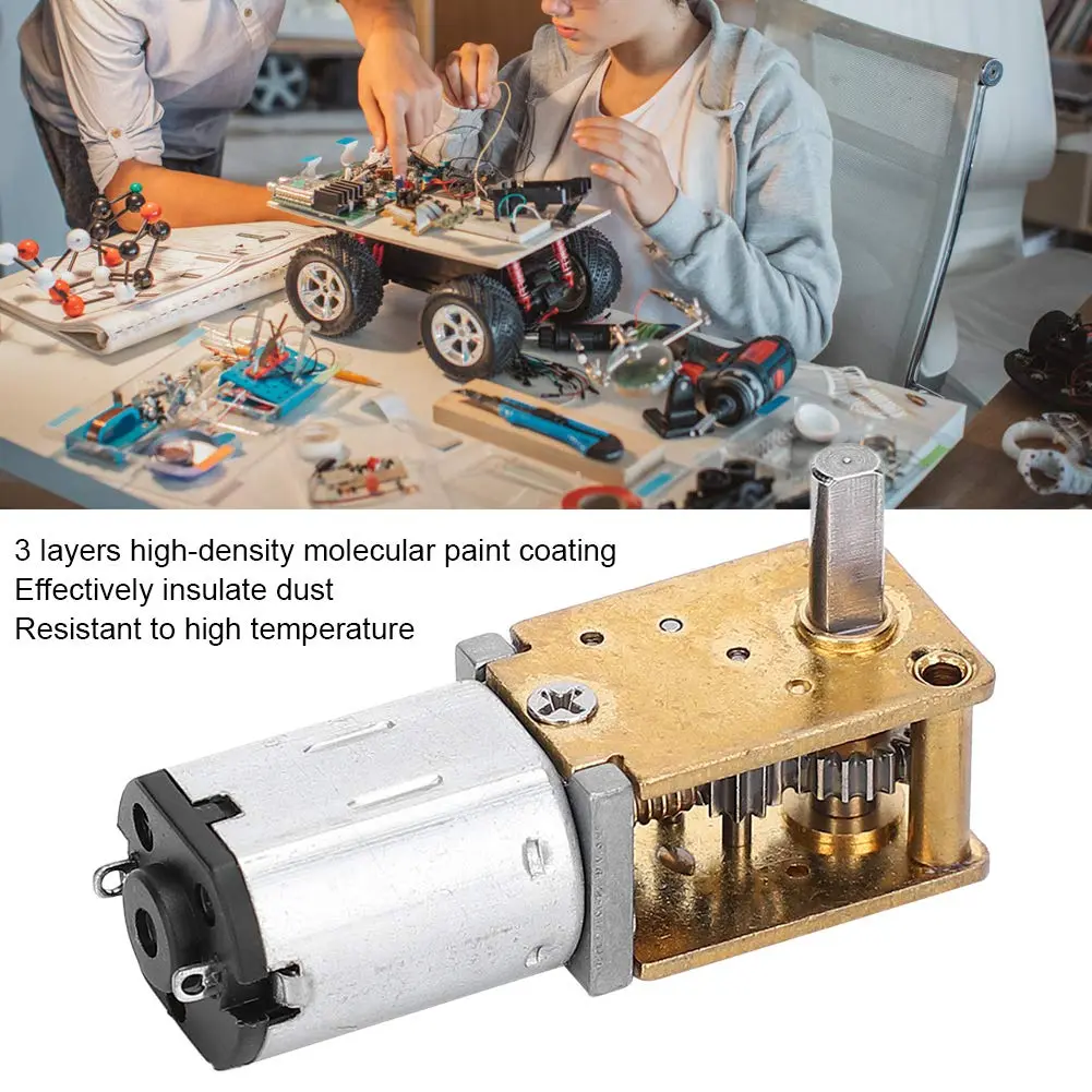 Hilitand Mini Gear Motor 3V | High Torque, Low Noise, 16RPM, Geared DC Motor - view 3