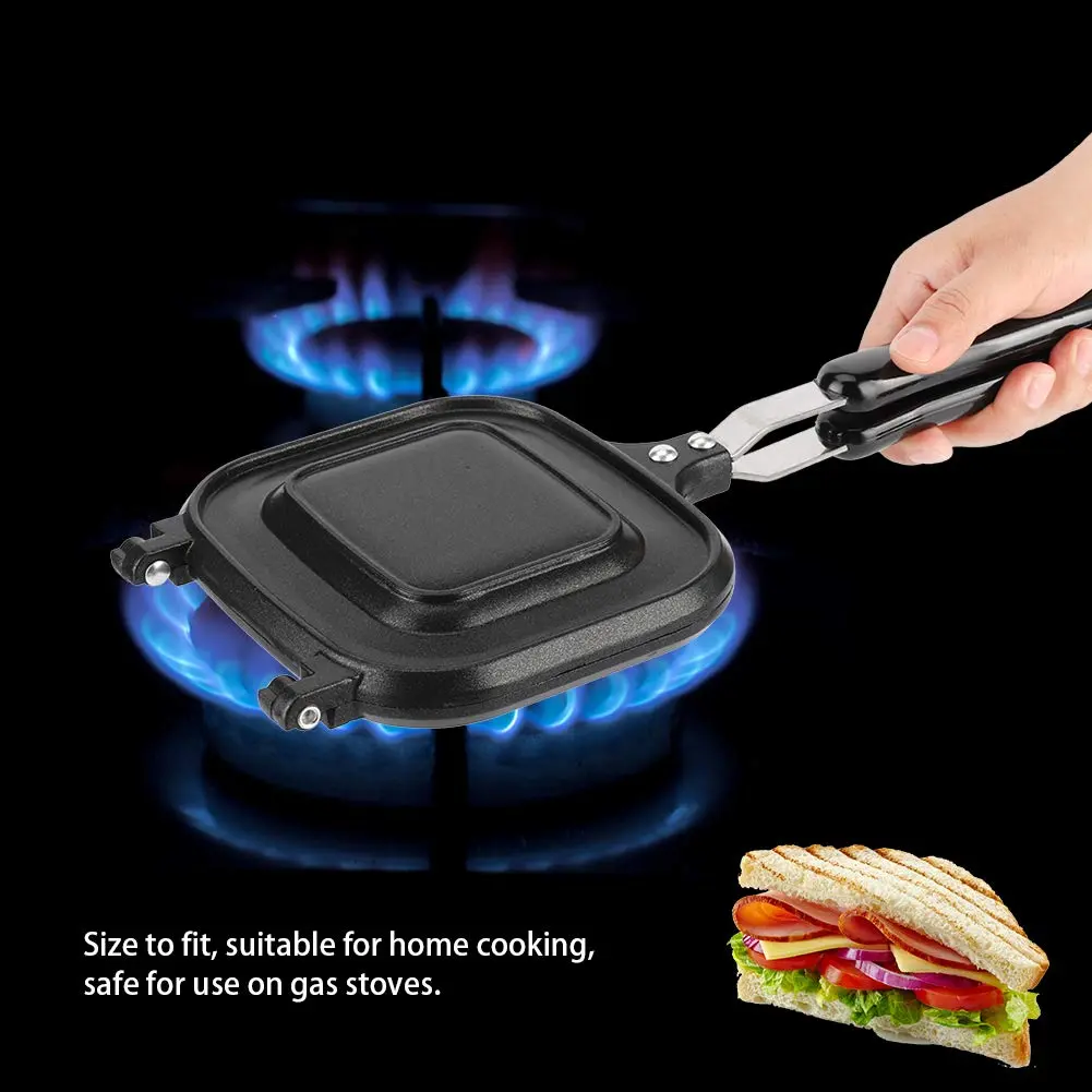 Oumefar Square Double-Sided Pancake Pan 36.5x16x3.5cm (14.4x6.3x1.4in) | Nonstick Sandwich Maker for Breakfast Omelettes - view 3