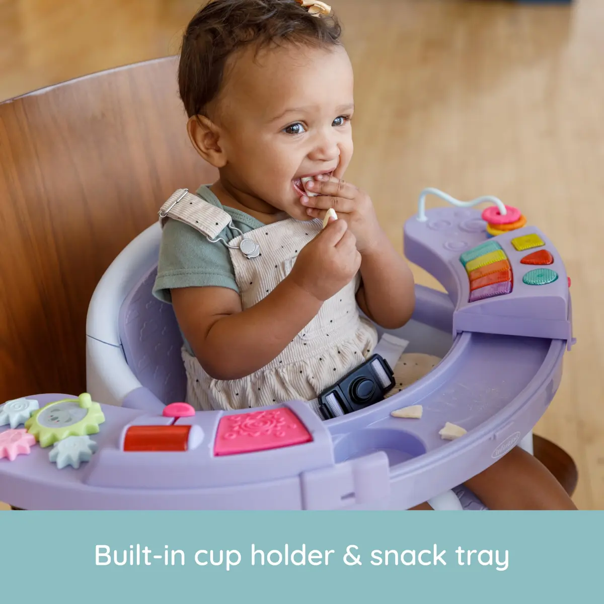 Infantino Music & Lights 3-in-1 Discovery Seat & Booster, Lavender | Converts from play to mealtime, supports 4 months to 4 years - view 4