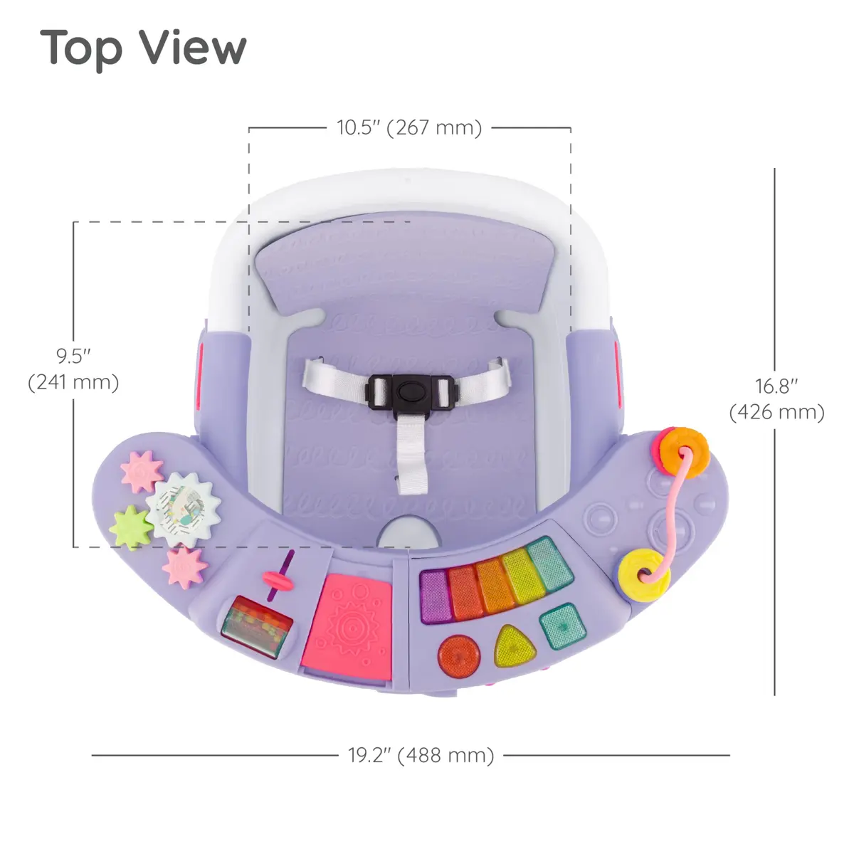 Infantino Music & Lights 3-in-1 Discovery Seat & Booster, Lavender | Converts from play to mealtime, supports 4 months to 4 years - view 8