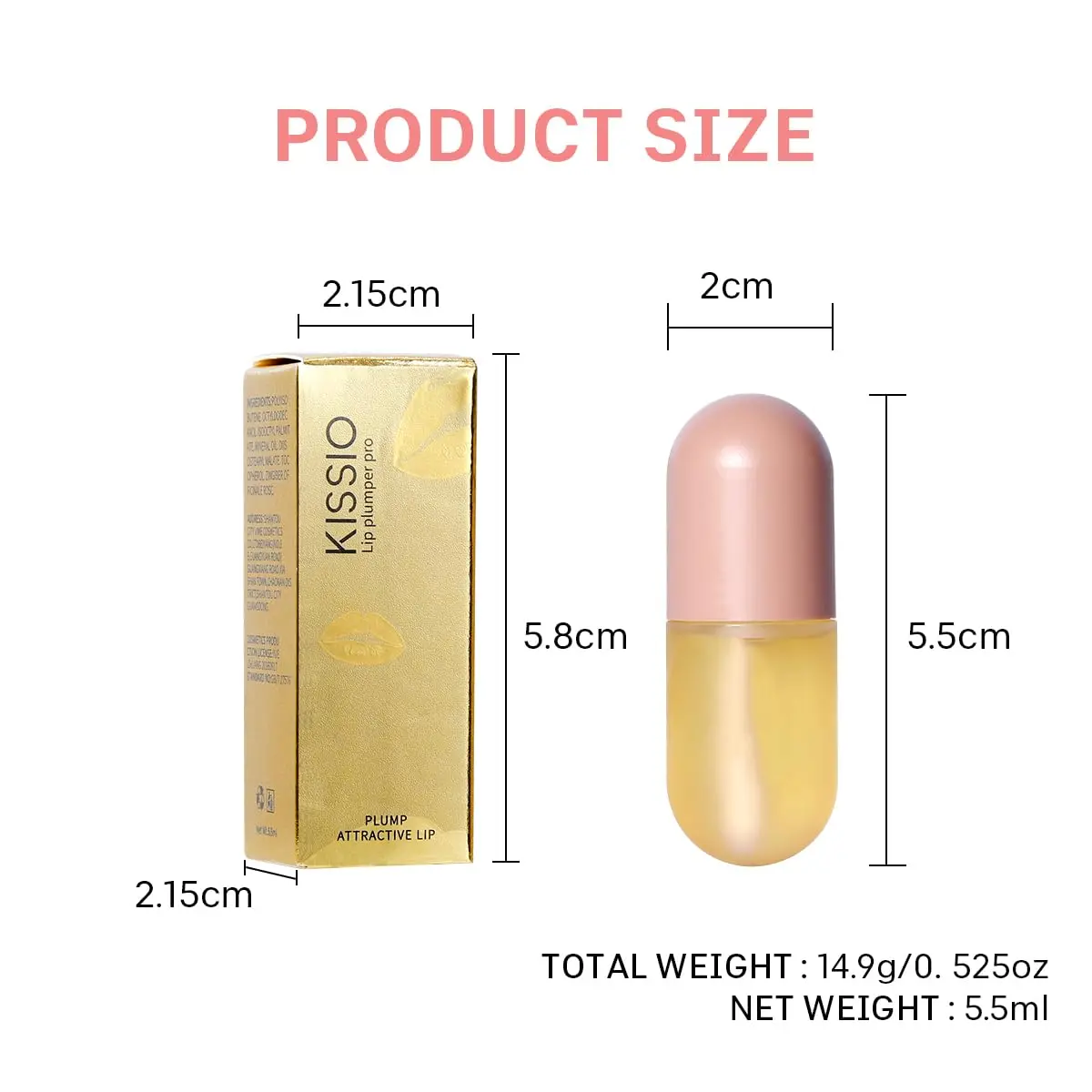 KISSIO Natural Lip Plumper Serum 5.5ml (0.19 Fl Oz) | Fuller, Smoother Lips - view 6
