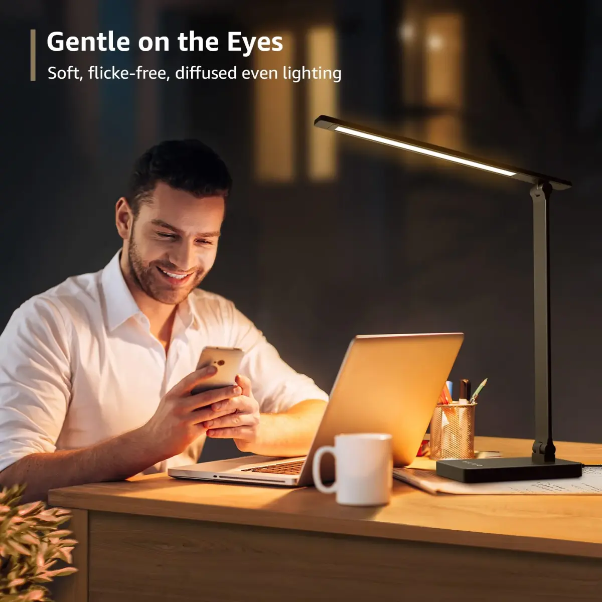Lepro LED Desk Lamp 9.5W 750LM Black | Modern Touch Control for Home Office, Study, Crafting - view 3