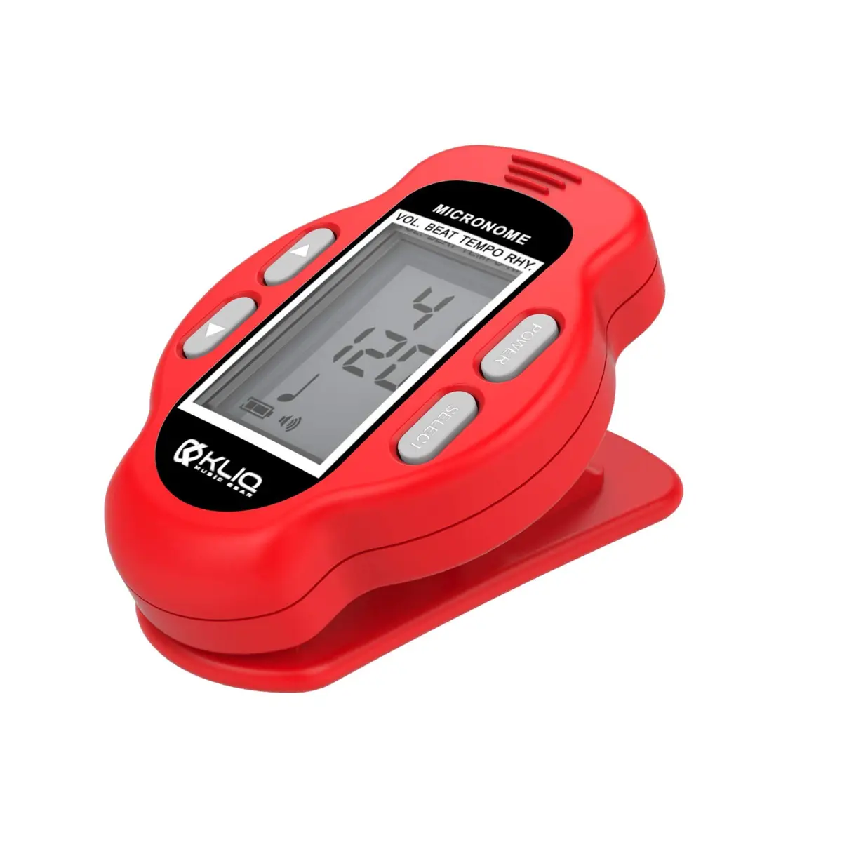 KLIQ MicroNome Mini Rechargeable Digital Metronome with Speaker Red | Adjustable Tempo & Rhythms - view 2