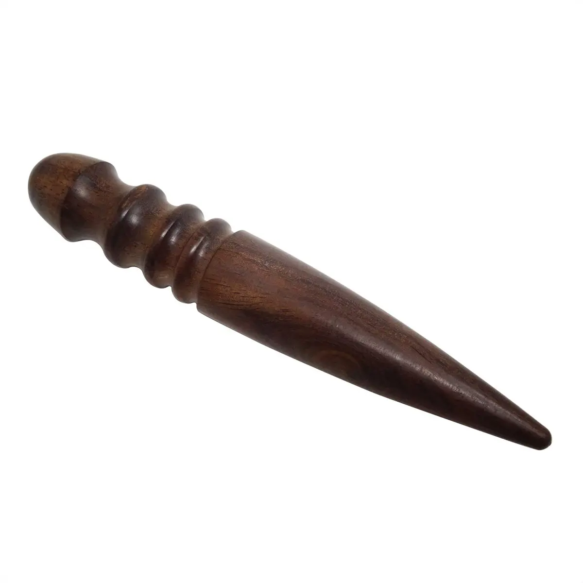 Honbay Ebony Wood Leather Edge Burnisher Tool for Leather Projects | 4 Grooves, Durable & Compact - main product image