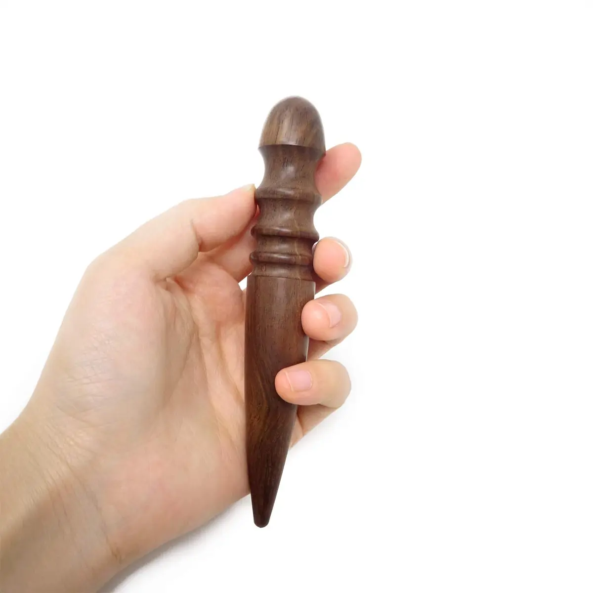 Honbay Ebony Wood Leather Edge Burnisher Tool for Leather Projects | 4 Grooves, Durable & Compact - view 6