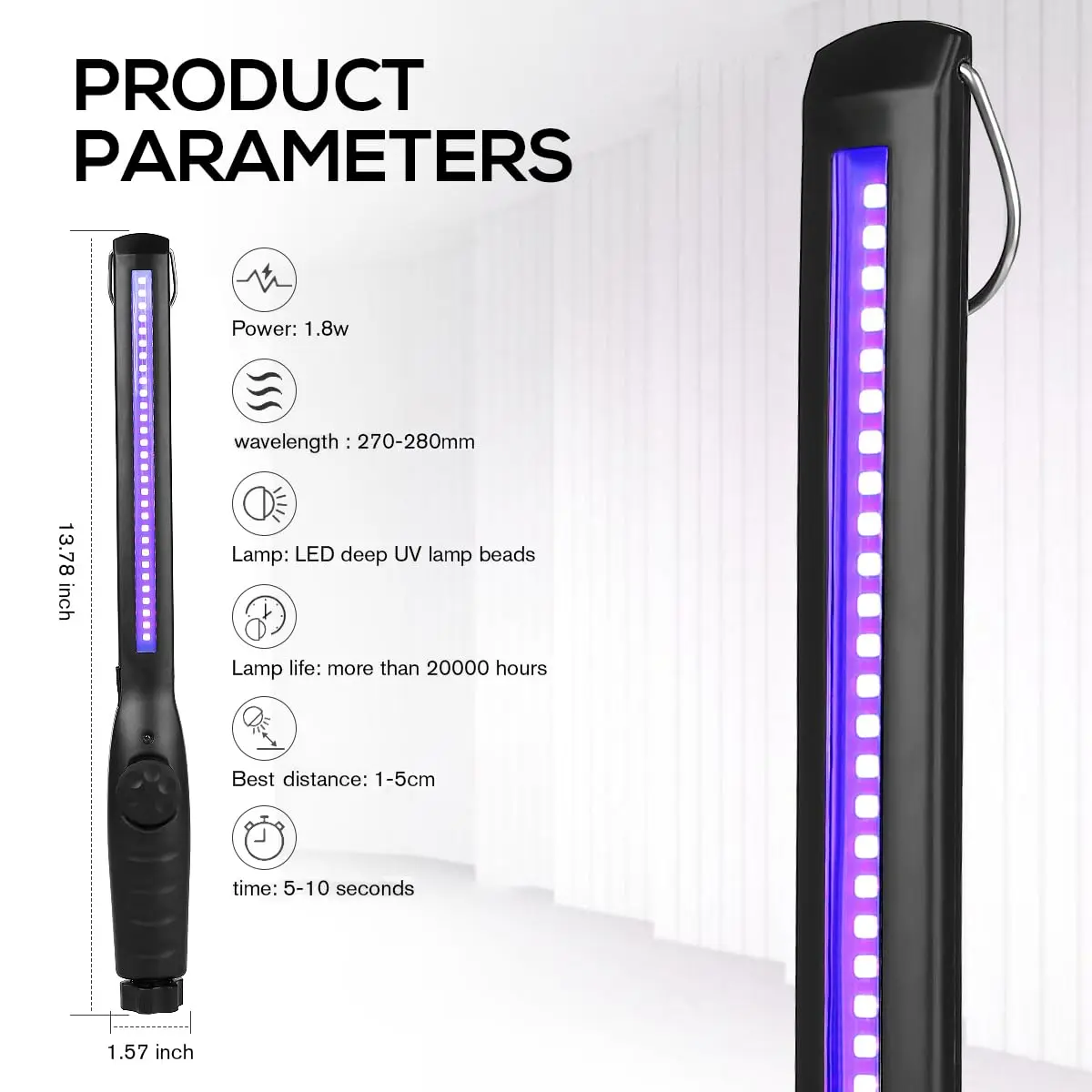 ESUEXO UV Light Sanitizer Portable Travel UV Light Sanitizer Wand 1 Count (Pack of 1) | Handheld UV Disinfection - view 5