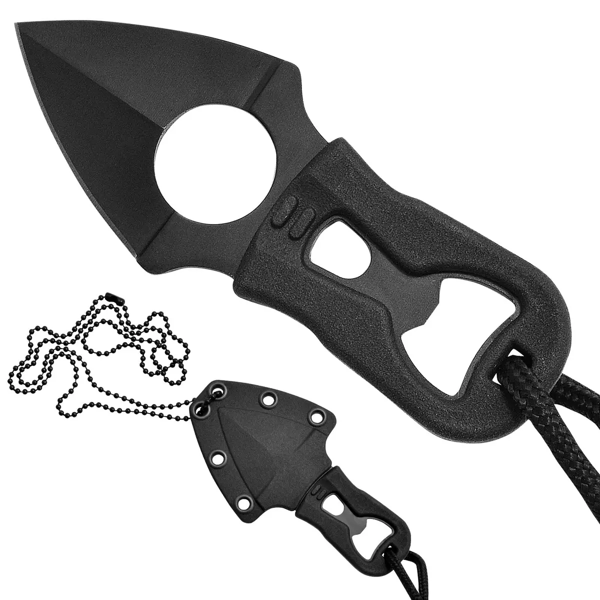 Camillus Heater II Neck Knife 4.25" (1.75" Blade) | Tactical Survival Fixed Blade with Carbonitride Titanium Coating - view 3
