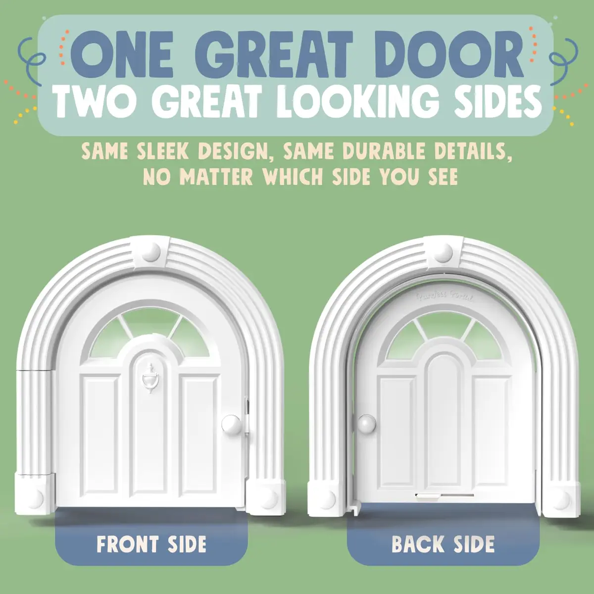 Purrfect Portal Meow Manor Cat Door Interior Door - Pure White, 8.25" (20.95 cm) High | No-Flap Design for Cats Up to 20 lbs (9.07 kg) - view 5