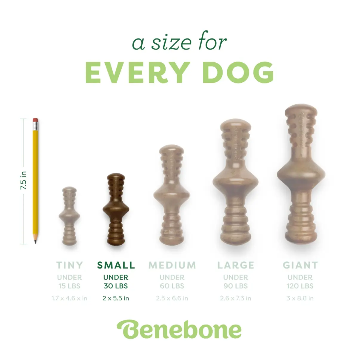 Benebone Zaggler Brown Small Dog Chew Toy for Aggressive Chewers - view 4