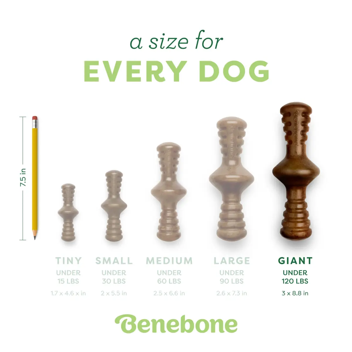 Benebone Zaggler Brown Giant Dog Chew Toy for Aggressive Chewers - view 4