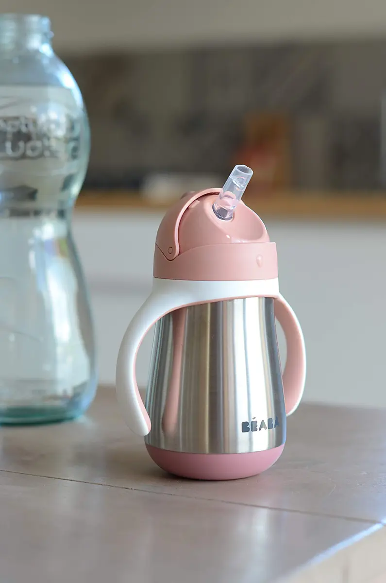 Béaba Stainless Steel Straw Sippy Cup, Insulated Toddler Cup 250ml (8.5 Fl Oz) | Spill-Proof for 8+ Months - view 6