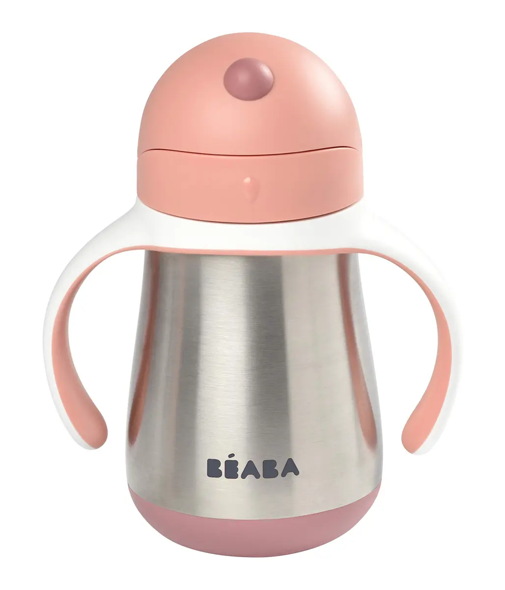 Béaba Stainless Steel Straw Sippy Cup, Insulated Toddler Cup 250ml (8.5 Fl Oz) | Spill-Proof for 8+ Months - view 2