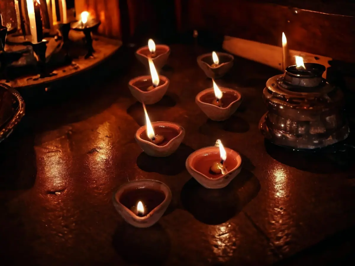 Saudeep India Traditional Clay Diya for Puja | Set of 21 Handmade Mitti Lamps | 420g (0.93 lb) - view 4