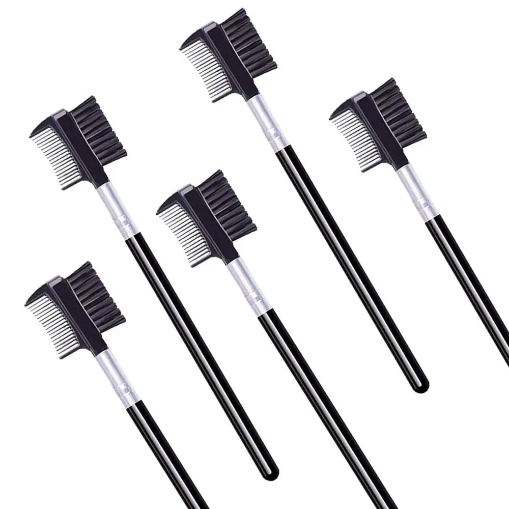 LOOKSEVEN Eyelash Comb and Eyebrow Brush Set | Double Head Design for Precise Grooming - view 2