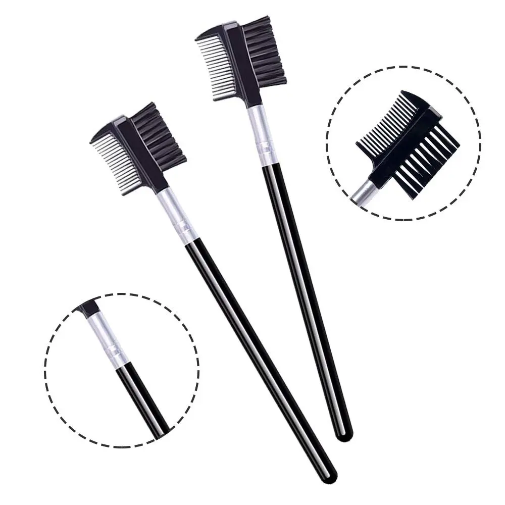 LOOKSEVEN Eyelash Comb and Eyebrow Brush Set | Double Head Design for Precise Grooming - view 4