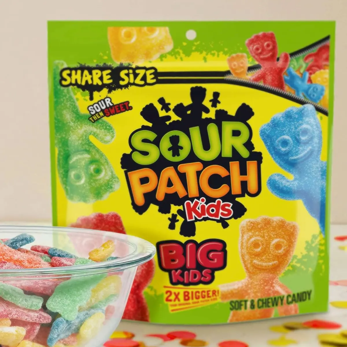 Sour Patch Kids Big Kids Soft & Chewy Gummy Candy, Share Size, 12 oz | Assorted Fruit Flavors, Chewy & Sour - view 6