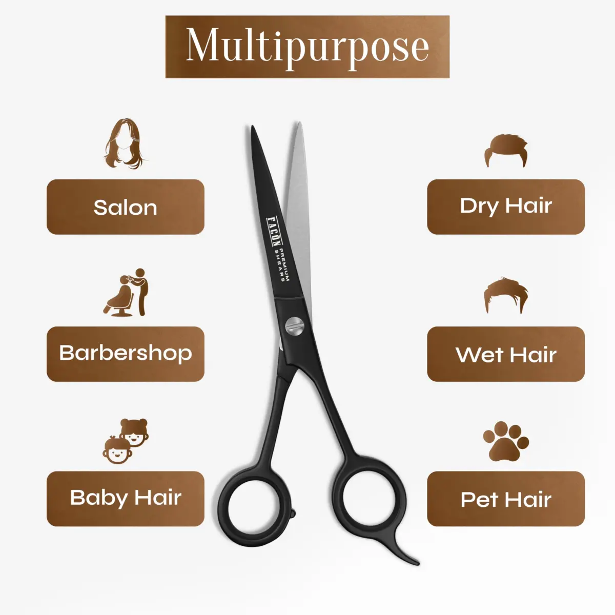 FACON Professional Hair Cutting Scissors 6.5 Inch Razor Edge Barber Shears | Japanese Stainless Steel - view 8