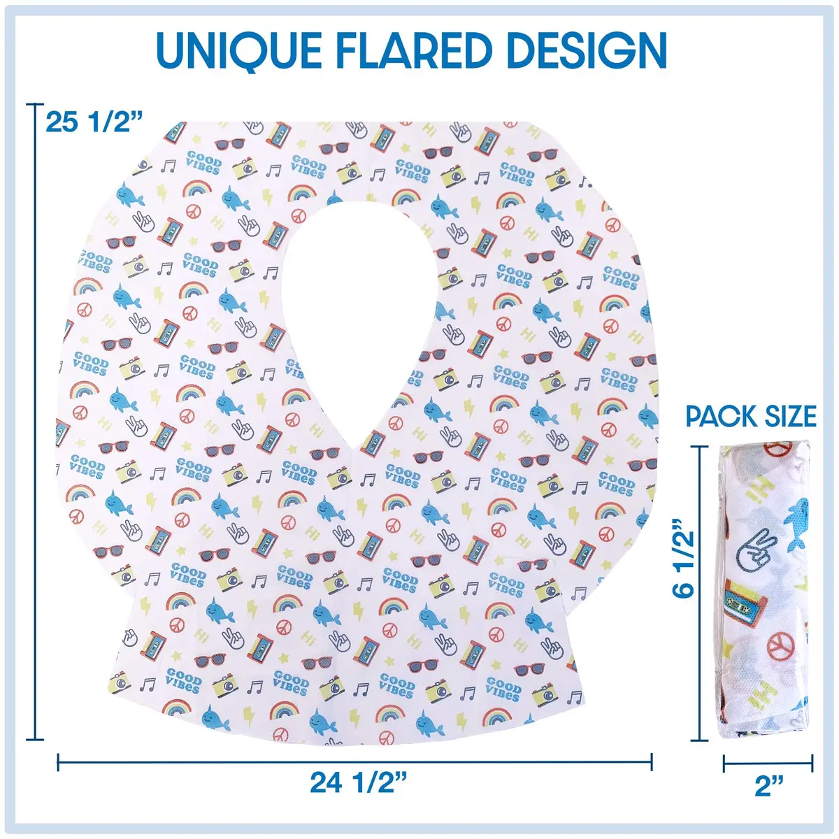 Handy Basix XL Full Coverage Disposable Toilet Seat Covers 20 Pcs (Good Vibes) | Waterproof & Individually Wrapped - view 2