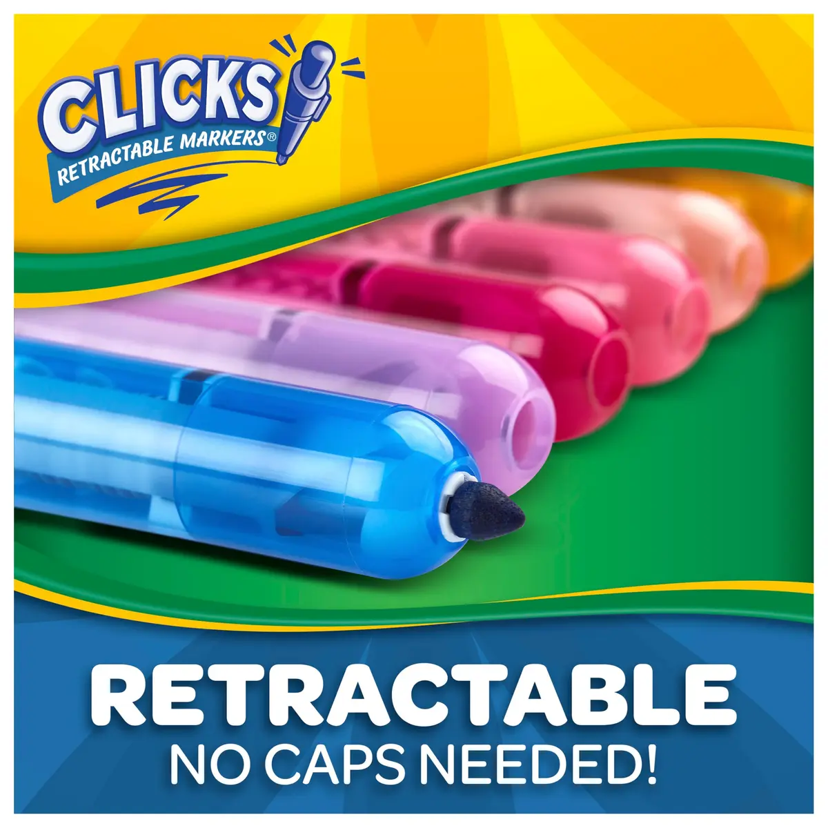 Crayola Clicks Retractable Tip Markers (10 Count, 1 Millimeter) | Washable Cone Tip Art Marker Set - view 5