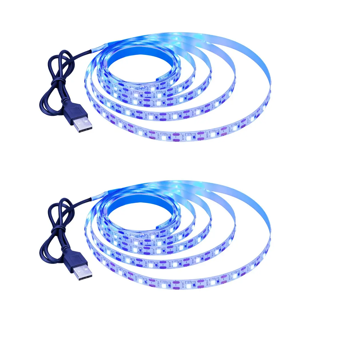 KXZM Blue USB LED Strip Light 4M (13.12ft) 2-Pack | Flexible SMD 2835 Tape Lights for Bedroom & TV Background - view 7