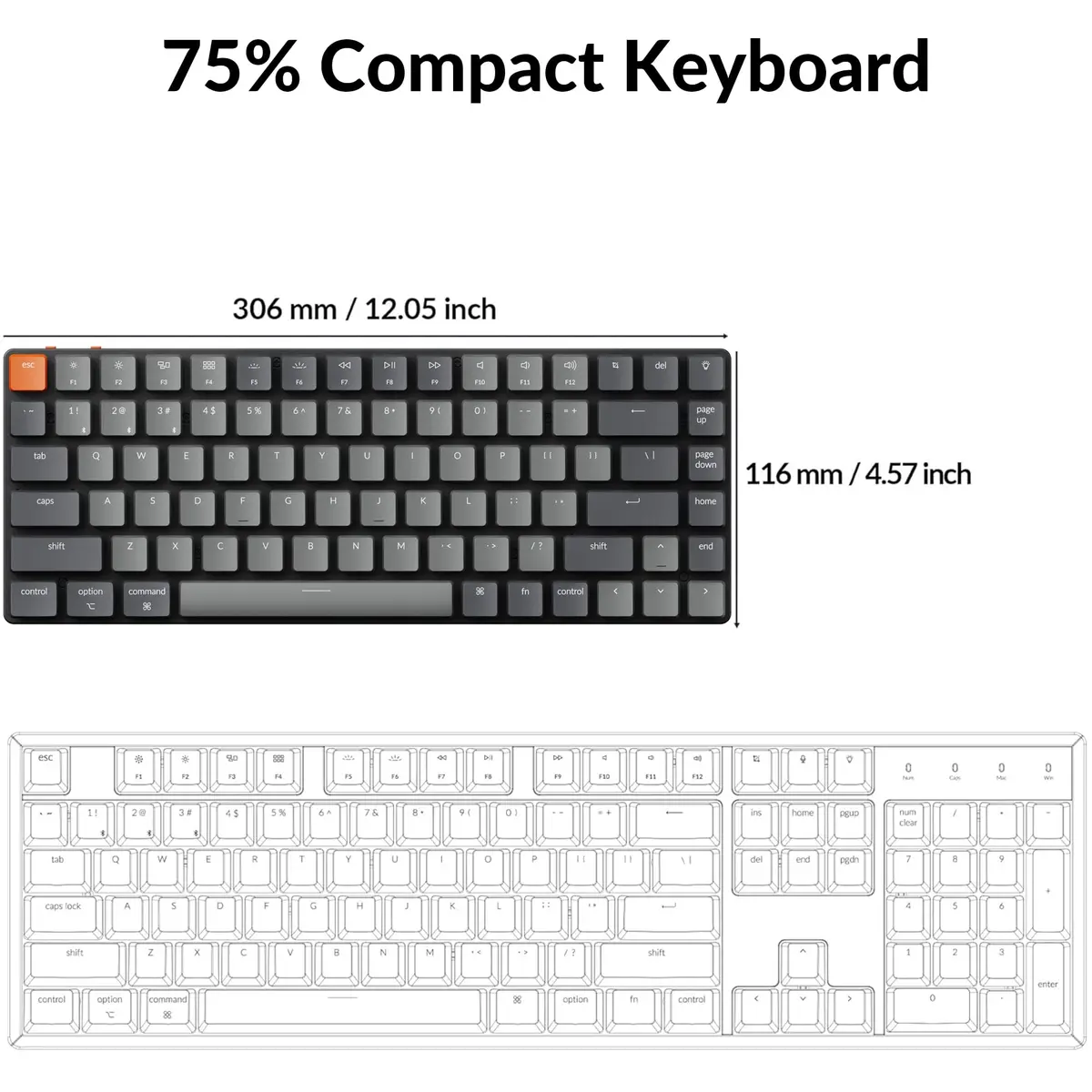 Keychron K3 Version 2 Low-Profile Mechanical Keyboard | 84-Key QMK Wireless - view 6