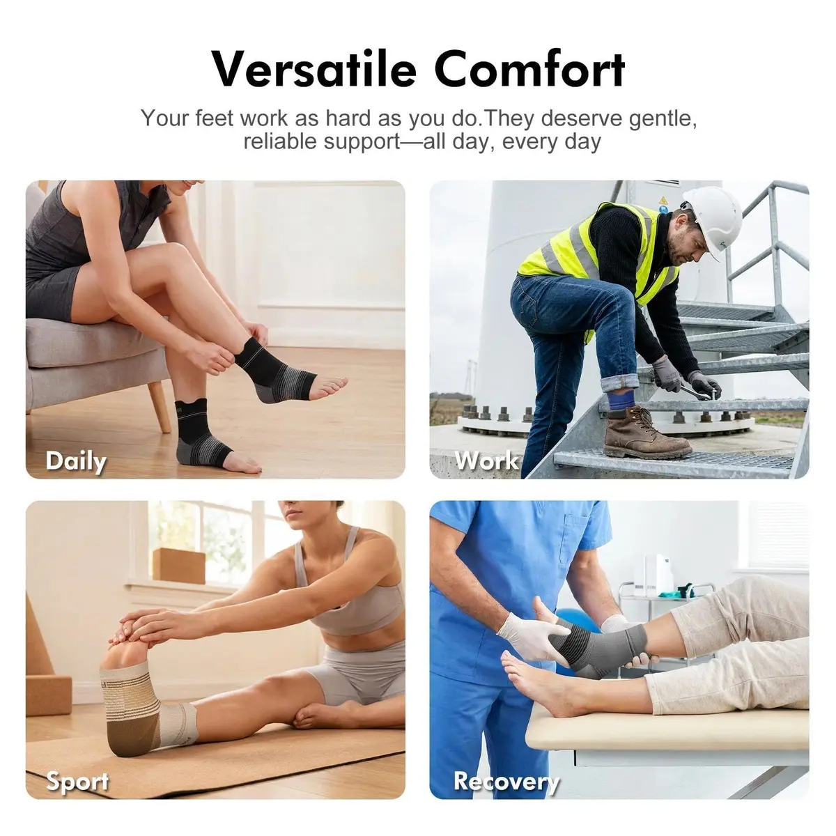 PAPLUS Plantar Fasciitis Socks 6 Pairs Small (Black) | FDA Approved Orthopedic Brace for Daily Pain Relief - view 7