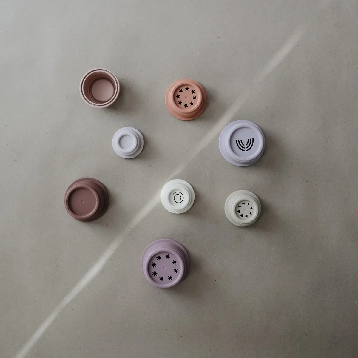 mushie Stacking Cups Toy 8pcs | Made in Denmark for 0-3 Years - view 6