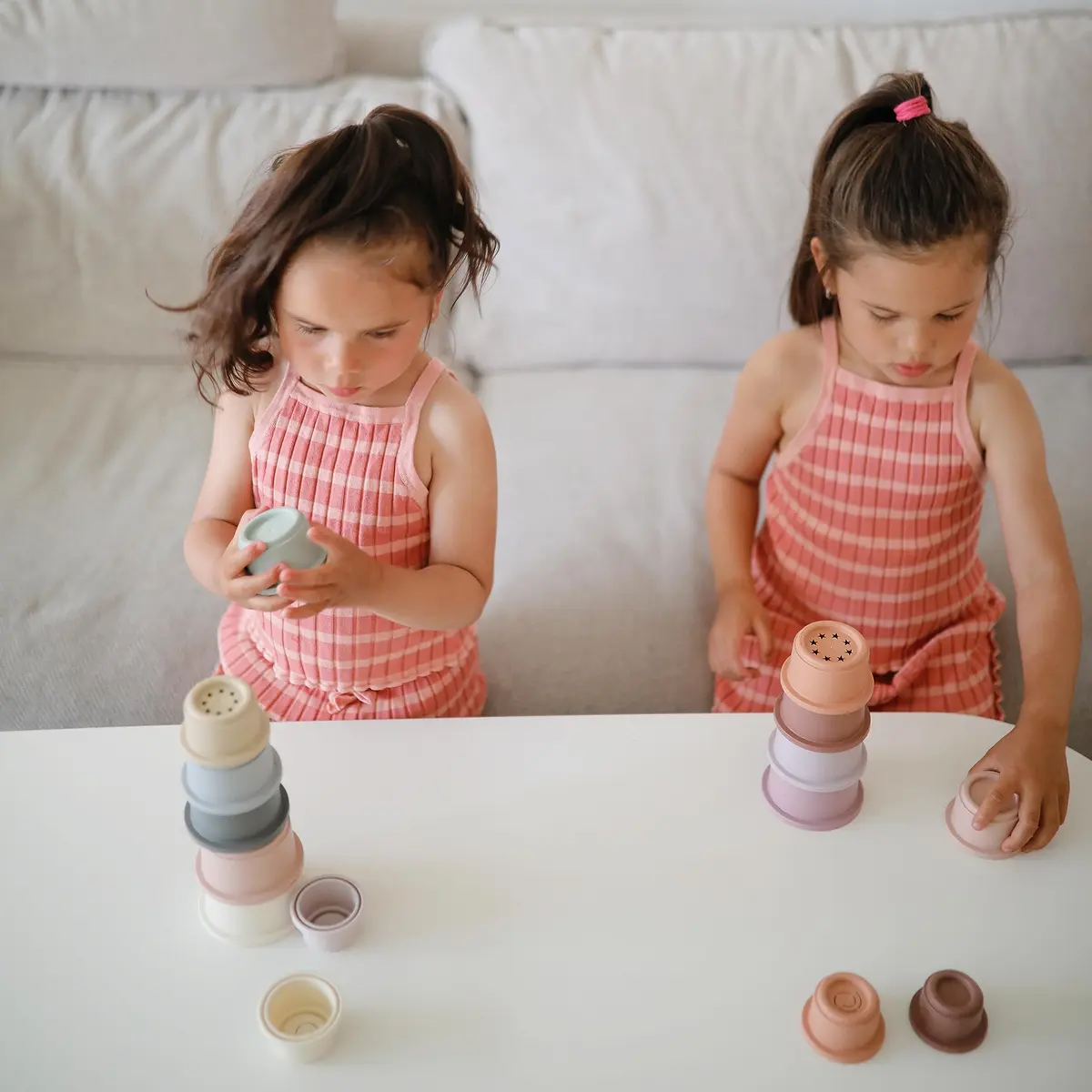 mushie Stacking Cups Toy 8pcs | Made in Denmark for 0-3 Years - view 8