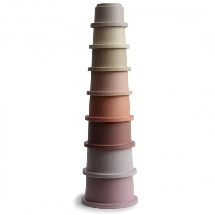 mushie Stacking Cups Toy 8pcs | Made in Denmark for 0-3 Years - view 3