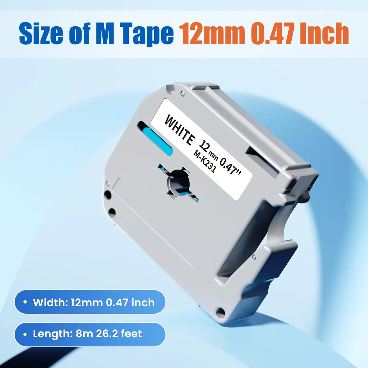 Labelife Compatible Brother M Tape 12mm 0.47 Color P Touch PTM95 Label Tape | Waterproof, Indoor Use, 6-Color Pack - view 3