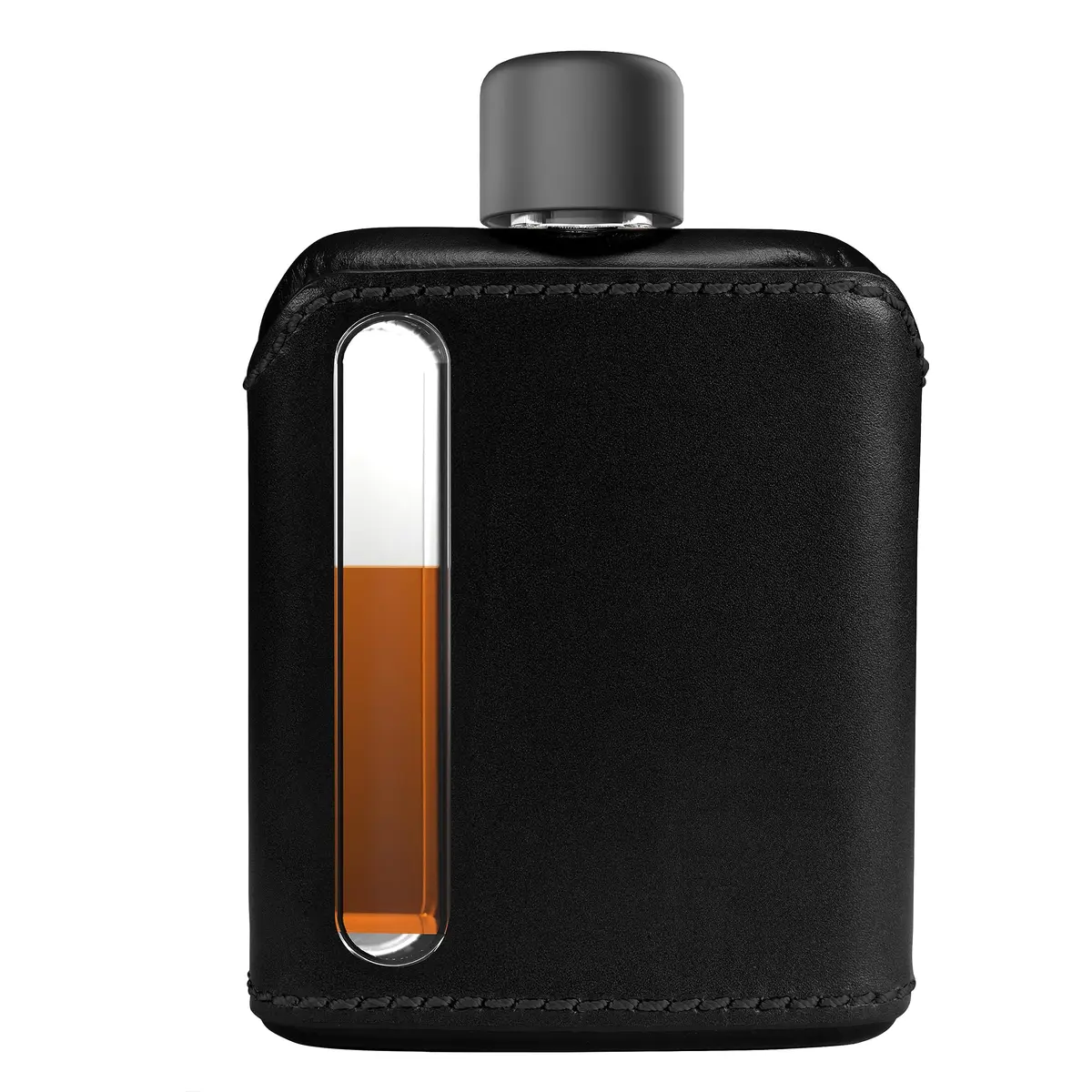 Ragproper Modern Glass Hip Flask 100ml | Leather Covered Whiskey Flask for Men & Women - main product image