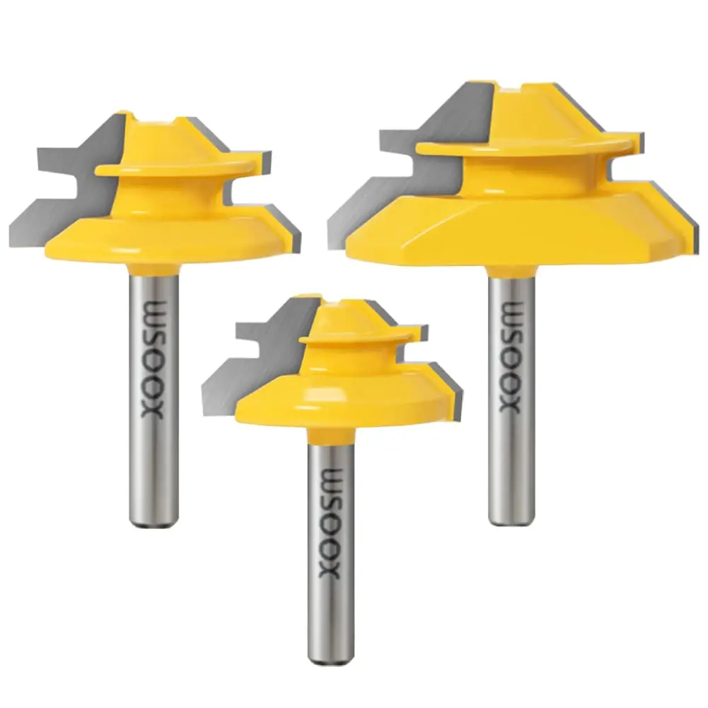 WSOOX 1/4 Inch Shank 45 Degree Lock Miter Router Bit Set | Wood Joinery Tools for Perfect Angles - main product image