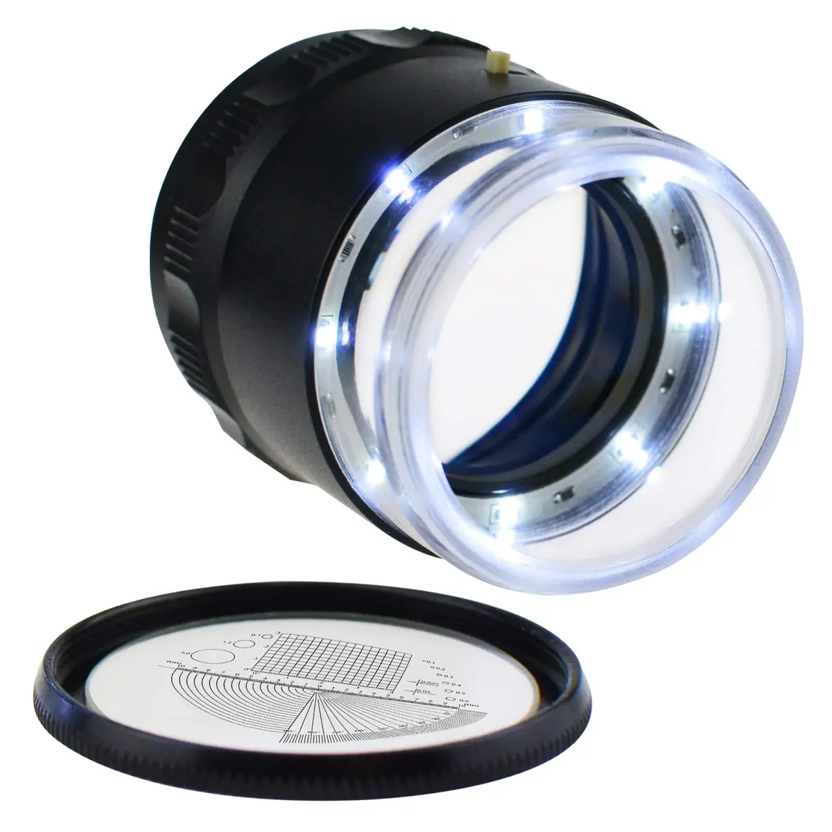 DANOPLUS 10X Jewelry Magnifier with LED Light & Glass Scale Chart | 25mm Field of View, Adjustable Focus - view 7