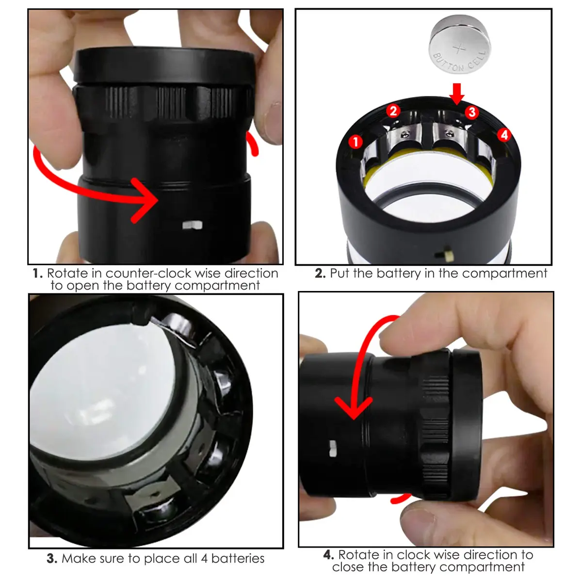 DANOPLUS 10X Jewelry Magnifier with LED Light & Glass Scale Chart | 25mm Field of View, Adjustable Focus - view 3