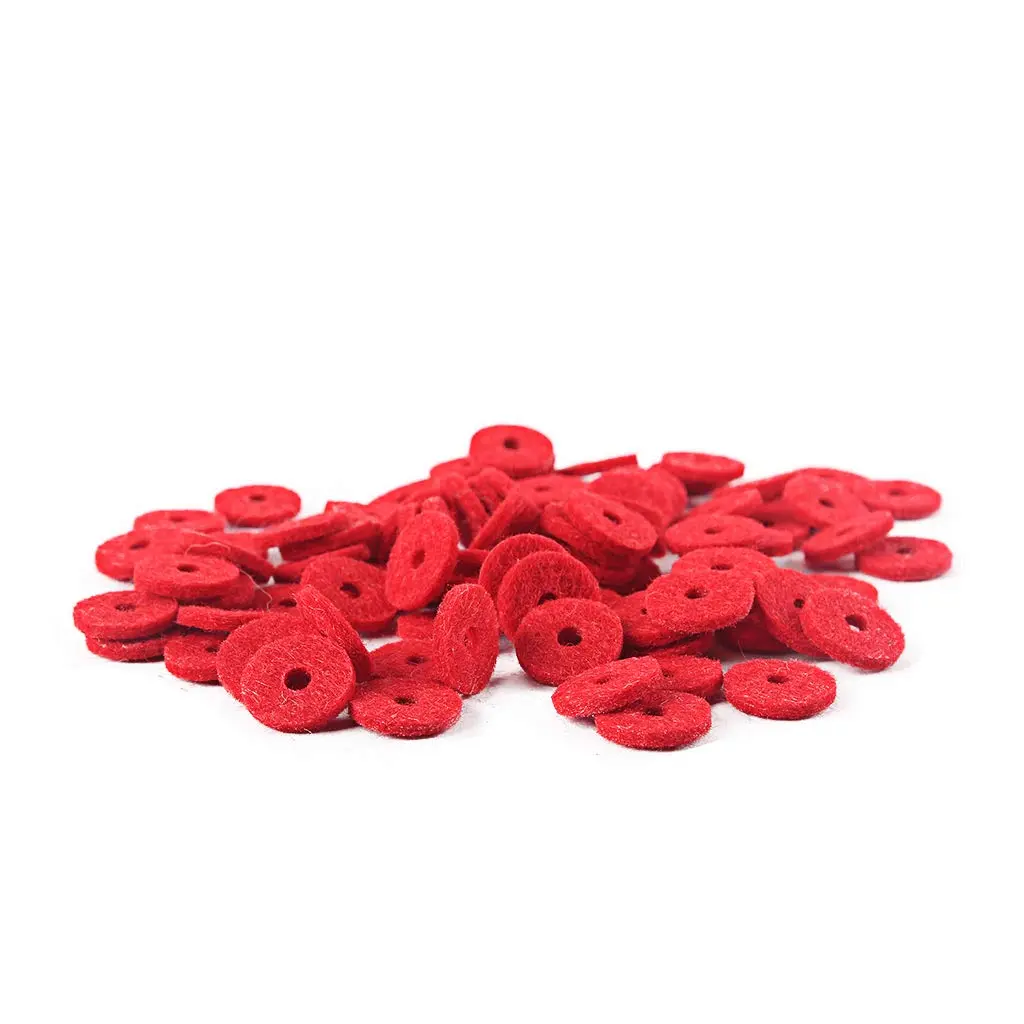 Alnicov 90PCS 12.5MM Piano Felt Front Rail Regulating Punchings Red | Replacement Parts for Piano - view 2