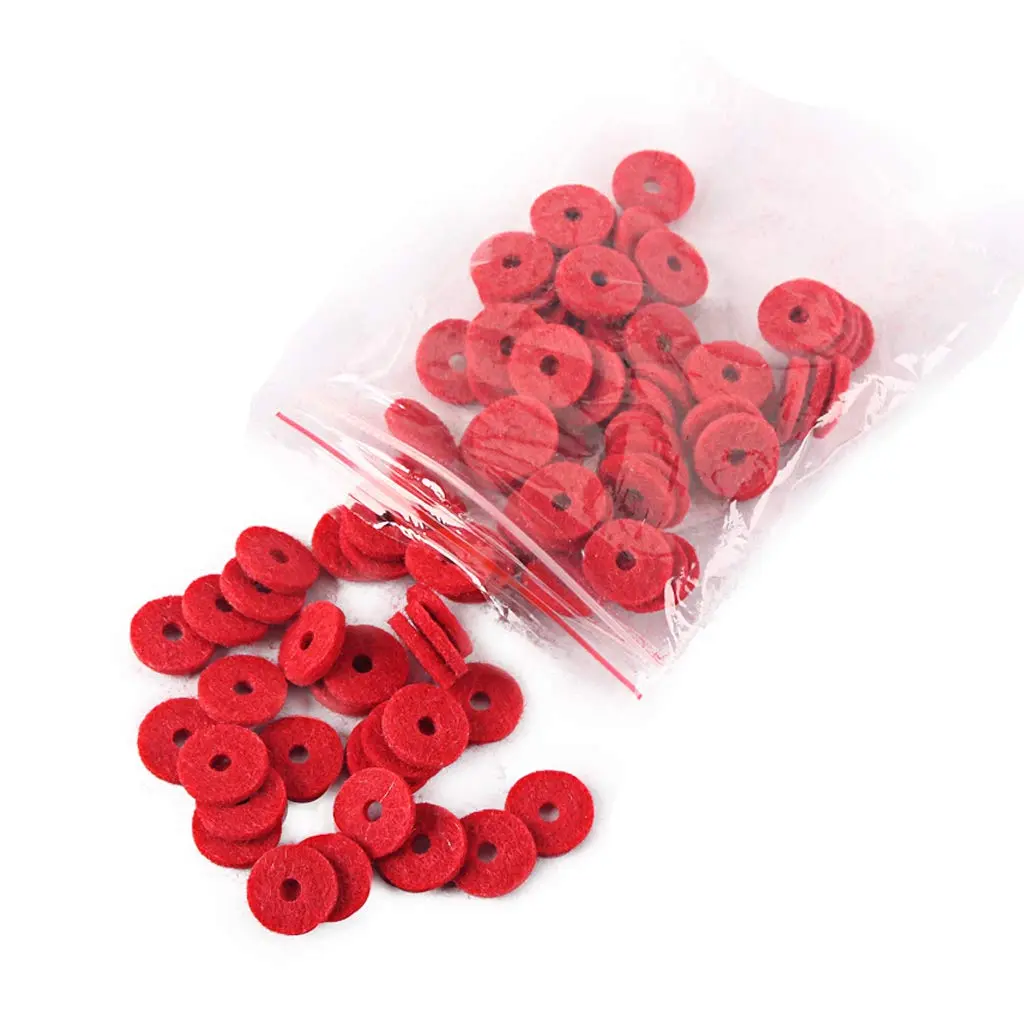 Alnicov 90PCS 12.5MM Piano Felt Front Rail Regulating Punchings Red | Replacement Parts for Piano - view 3