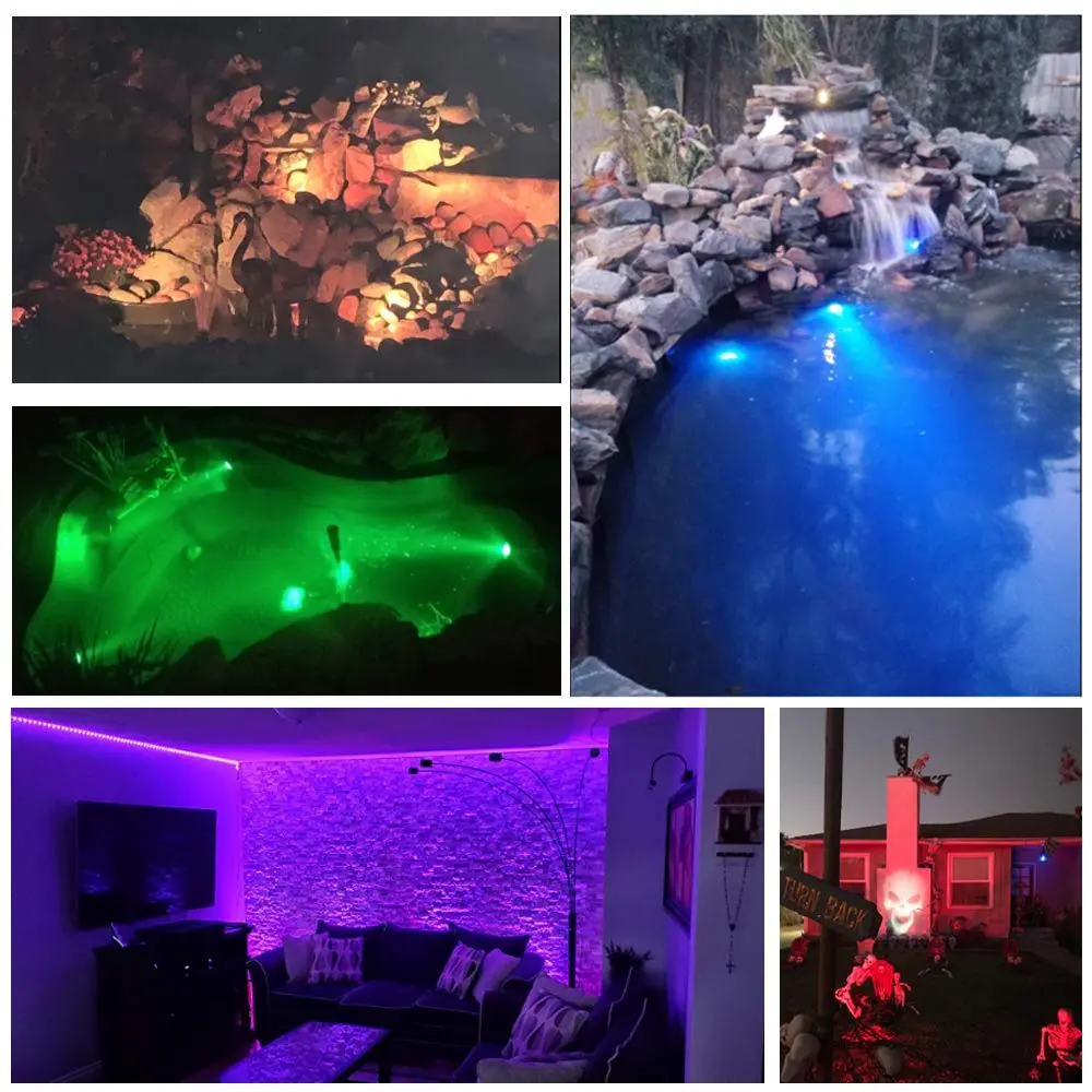 SHOYO Color Changing Pond Lights 3-Pack | Submersible RGB LED Spotlights with Timer & Remote - view 3