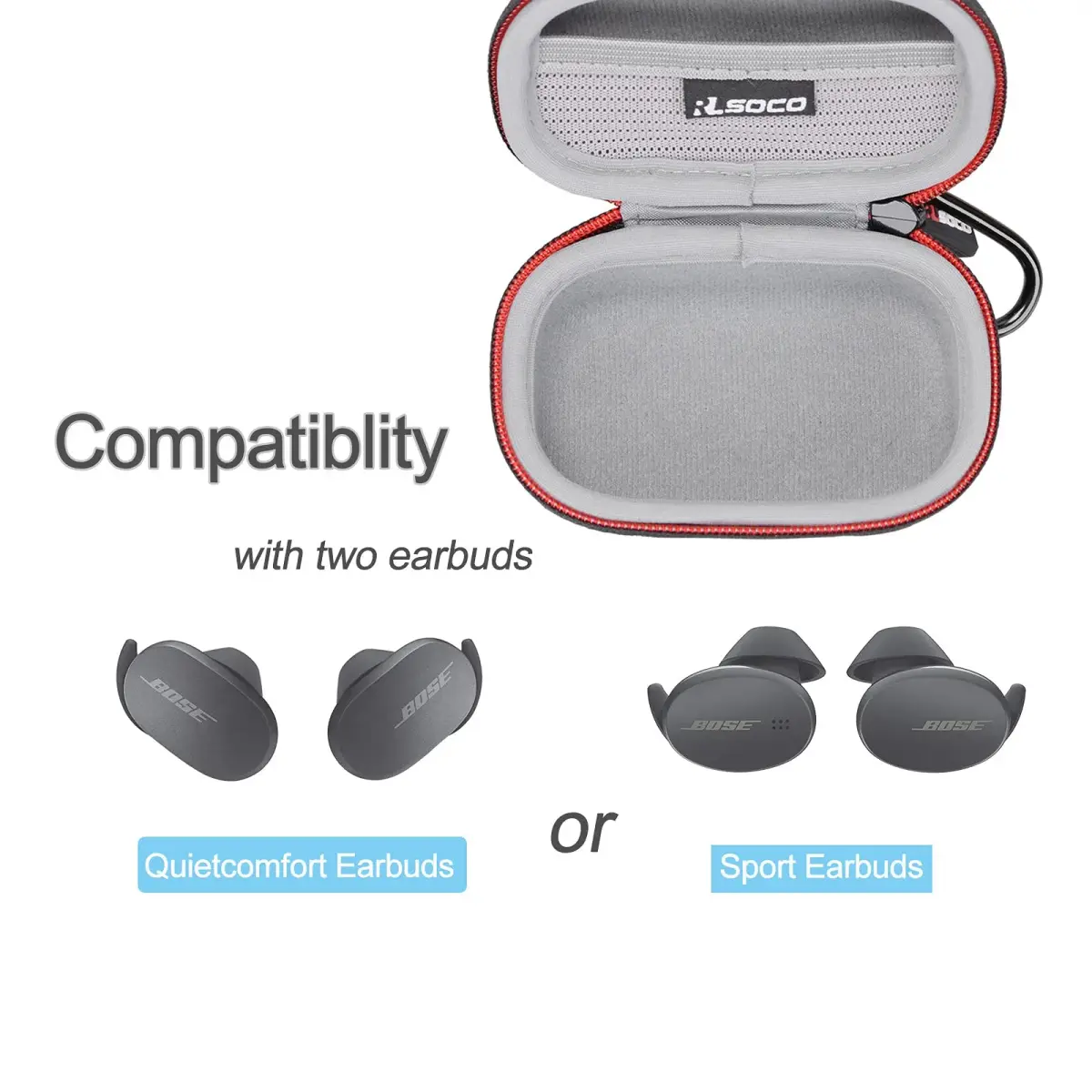 RLSOCO Carrying Case for Bose QuietComfort & Sport Earbuds | Silver, EVA & 1680D Materials - view 5